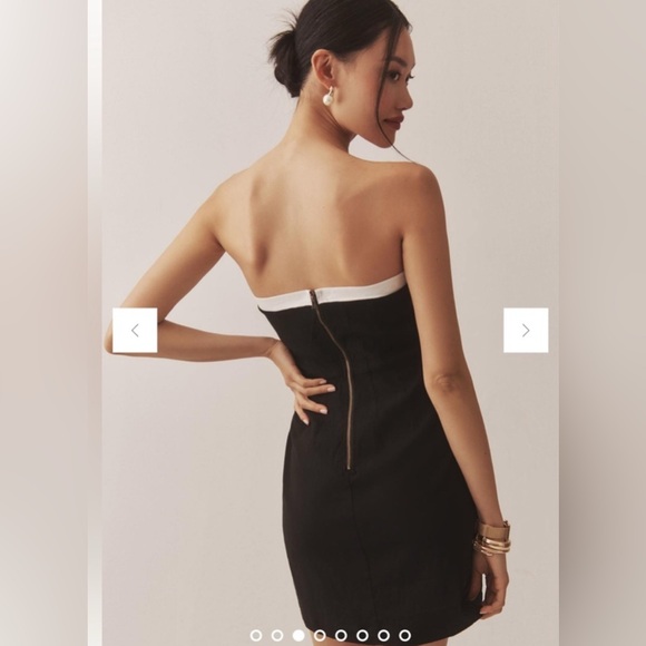 EUC Maeve Strapless Peekaboo mini dress - black and white - size small - Picture 6 of 6